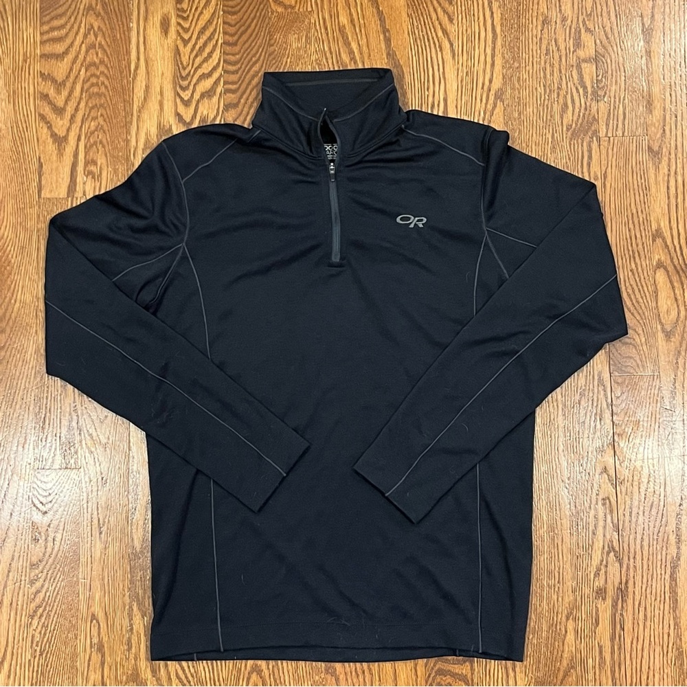 Outdoor Research Black/Grey Wool Quarter-Zip Men’s Small